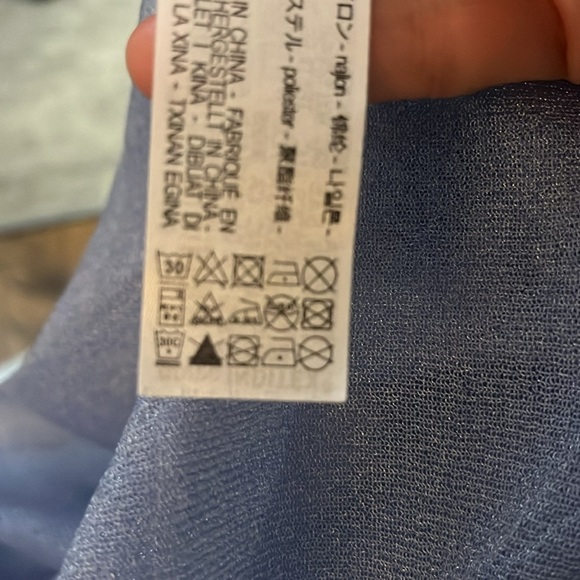 Zara NWOT Sheer Shimmering Long Sleeve Blouse in Lavender in Size Medium - Picture 8 of 10